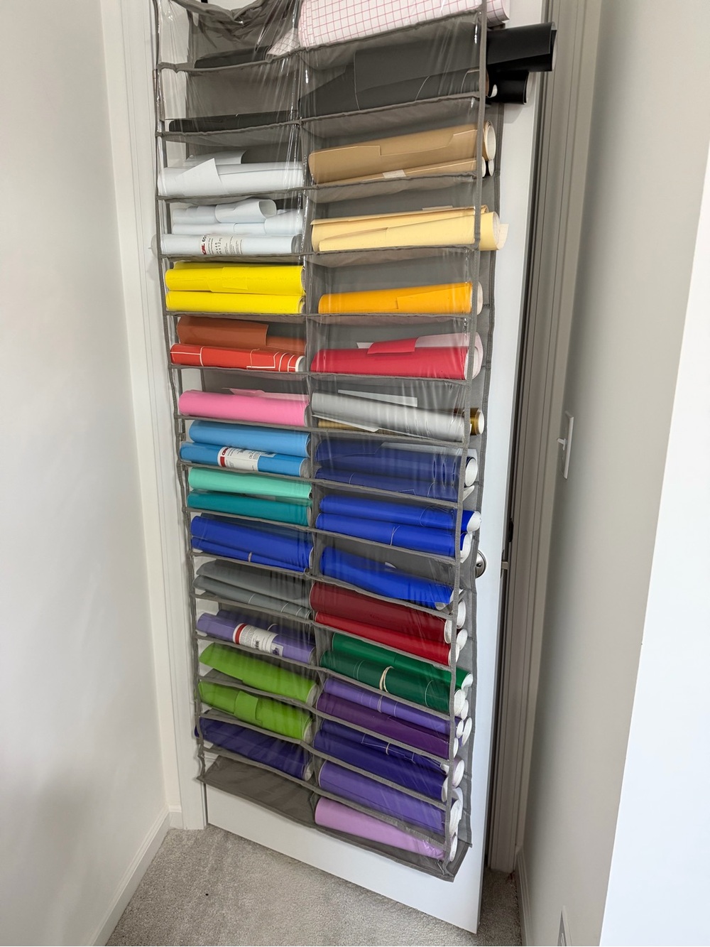 Bundle of Misc Oracle 651 Vinyl & Over -the-Door Gray Fabric Storage Organizer